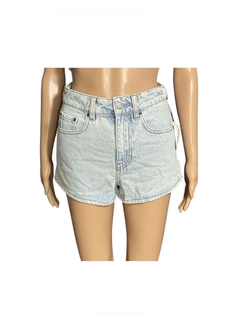PacSun Mom Short Size 24 Shorts High Rise Light Wash Denim NWT Pacific Sunwear - Picture 1 of 15